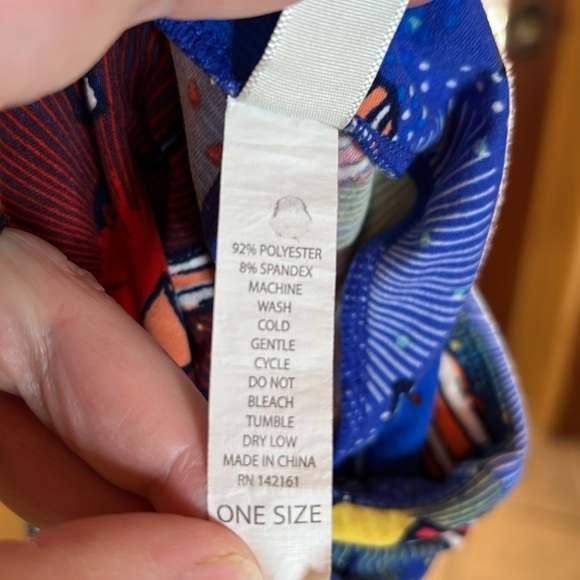 LuLaRoe Americana Fourth Of July Leggings Fireworks Blue Size OS 2-10 - Picture 4 of 4